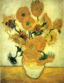 Stillleben Vase mit vierzehn Sonnenblumen Vincent van Gogh impressionistische Blumen